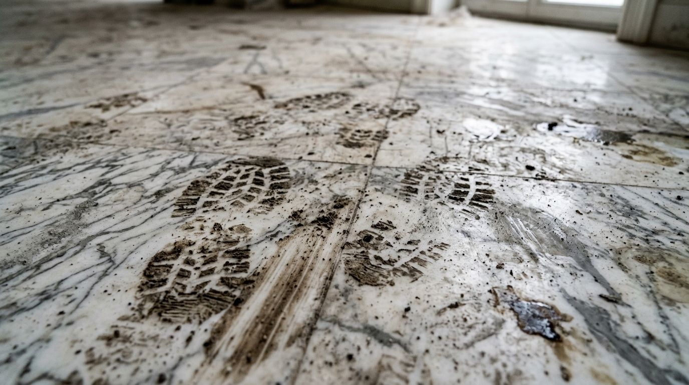 Dirty before Wippo Floor Cleaner